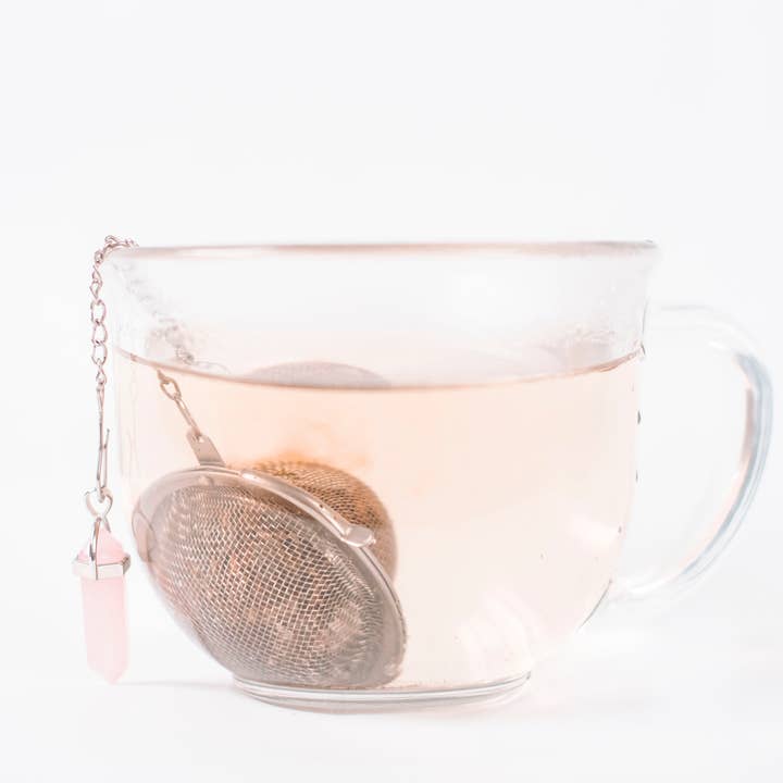The Blue Yogi - Wholesale Tea Strainer/Infuser - Crystal Tea Strainer- Rose Quartz2