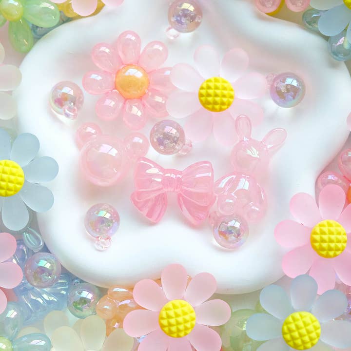 Mixed Flower, Bunny, Mickey Mouse, Bow Beads 10 Pack for wholesale on Faire15