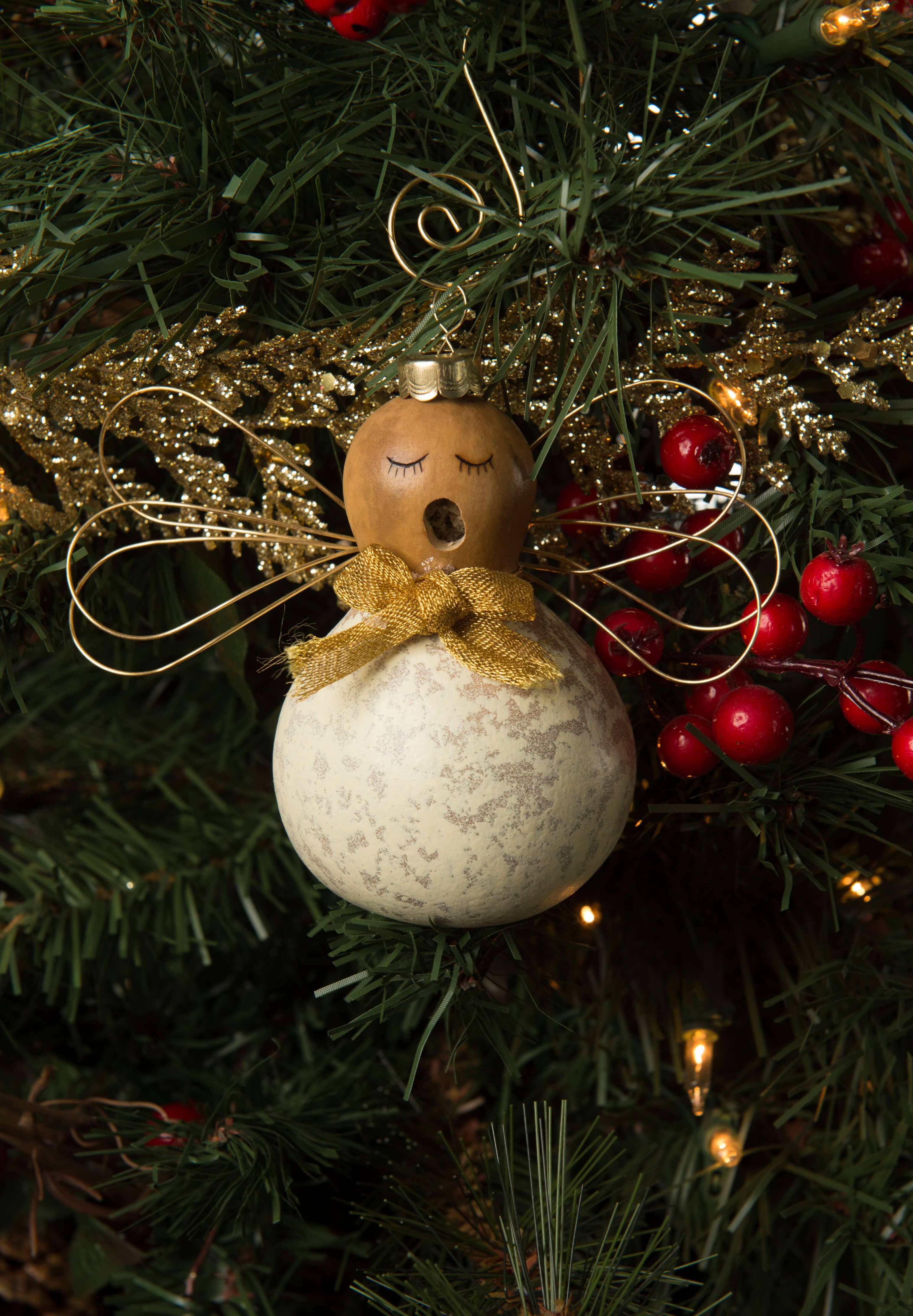 Meadowbrooke Gourds - Wholesale Ornament - Julia Angel Hand-Crafted Gourd Christmas Tree Ornament