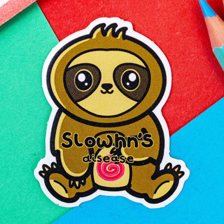 Slown's Disease Faultier-Aufkleber - Morbus Crohn für den Großhandel von Innabox Ltd