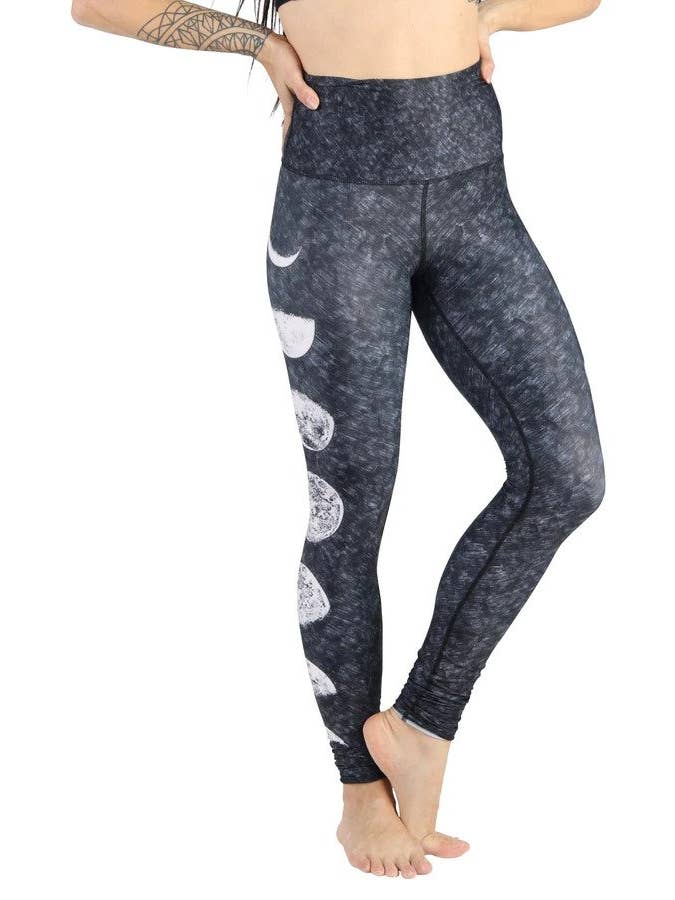 Yoga Democracy - Wholesale Athletic/Lounge Leggings - Women's - Just a Dark Moon Phase Printed Yoga Leggings