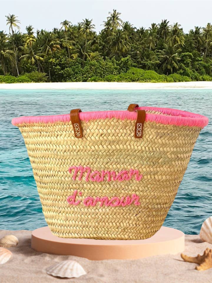 PERSONALIZED BASKET, customized straw Beach bag - WHOLESALE for wholesale by Mikwi