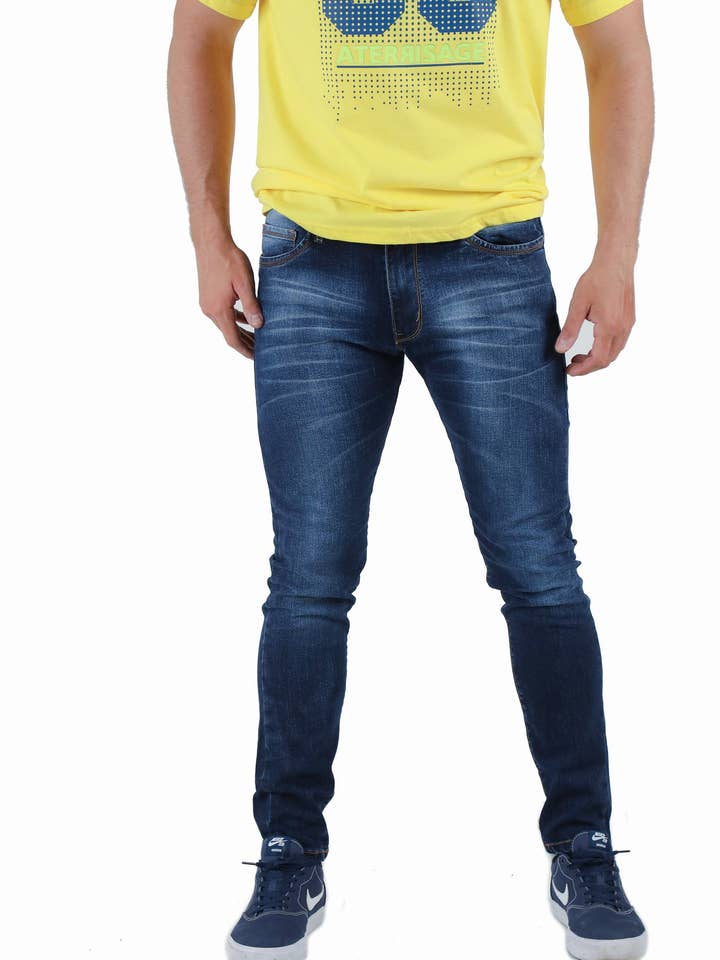 Mäns Byxor Super Skinny Sten Blå för wholesale av Aterrisage