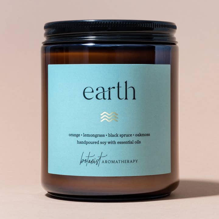 Botanist Aromatherapy - Vente Bougie en bocal - Bougie à l'huile essentielle de terre0