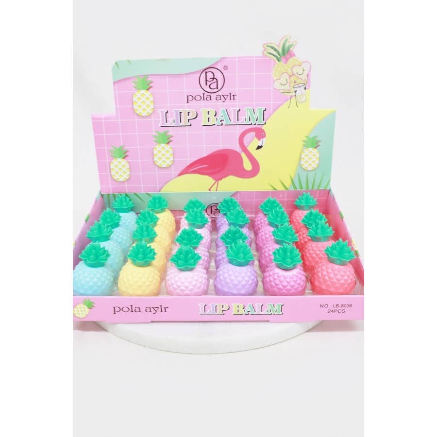 MIX COLOR 24-Pcs Pineapple Lip Balm for wholesale on Faire6