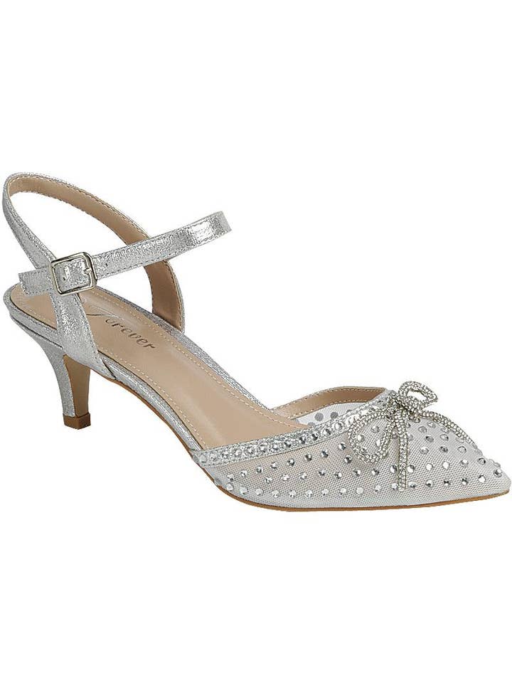 FASHION EMPORIO - Wholesale Low Heels - Women's - Women Kitten Heel Ankle Strap Shoes FL-SILK-22