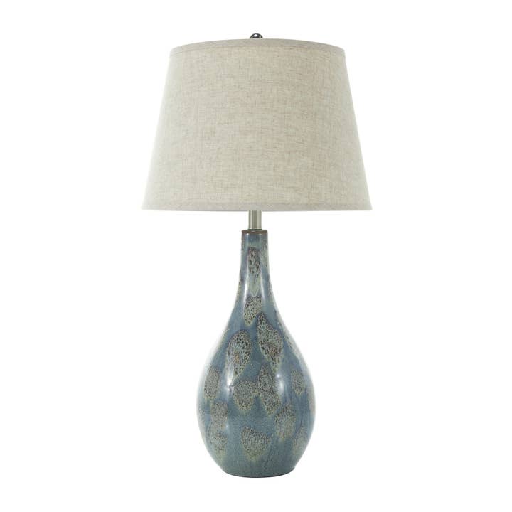 UMA Home Decor - Wholesale Accent/Desk Lamp - Coastal Teal Ceramic Table Lamp Set