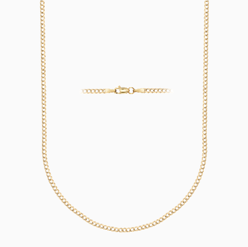 Pori Jewelry - Wholesale Link & Chain Necklace - 14K GOLD CURB CHAIN NECKLACE0
