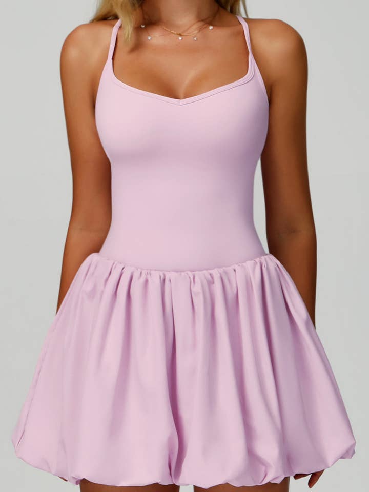 Crave by FW – wholesale Athletic dress – Women′s – Cross Back Tennis Dresses with Short and Pocket21