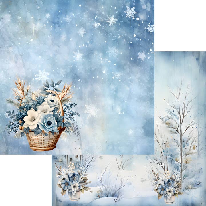 Wonderful Winter Collection Winter Landscape 12 x 12 Double-Sided Scrapbook Paper by SSC Designs - 15 Pack for wholesale by SSC Wholesale