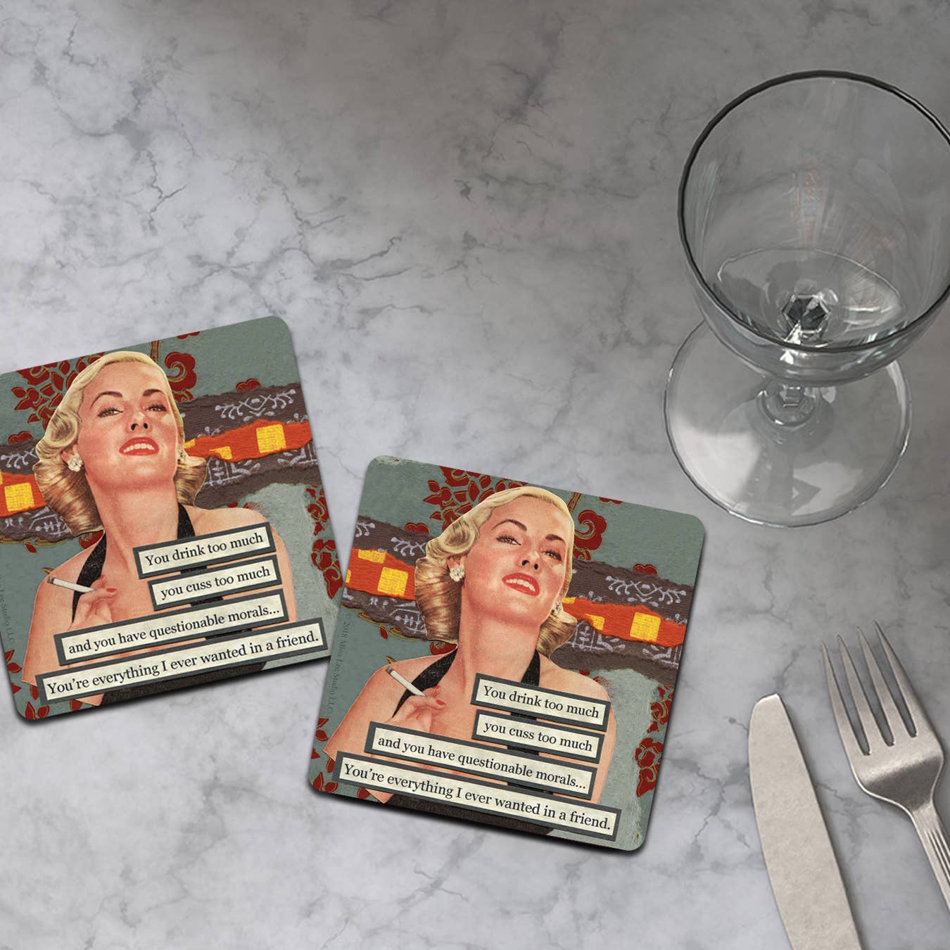 High Cotton Gifts - Wholesale Coasters - You Drink Too Much Coaster1