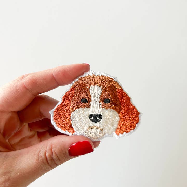 Field Trip Threads - Wholesale Patch - Cavapoo Dog Embroidered Iron-On Patch | Pet Lover Patch