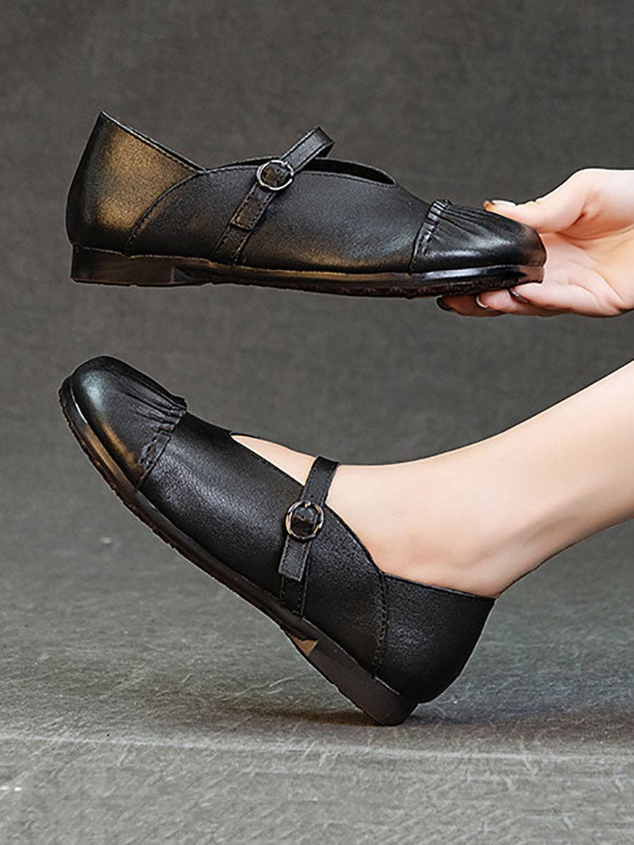 StyleGalX – wholesale Lågskor - Dam – Vintage damskor i äkta läder med låg klack och detaljer i splices6