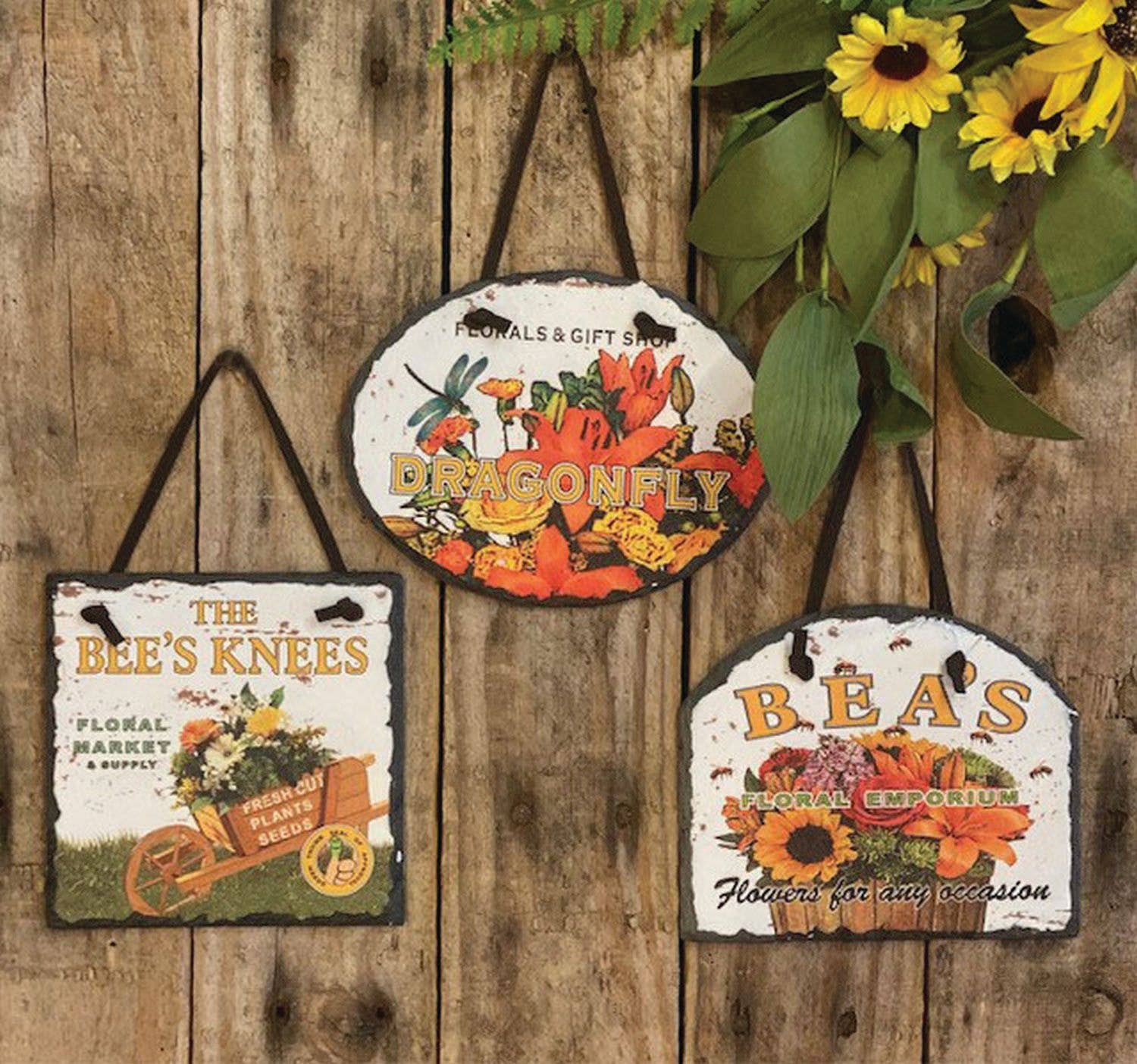 DNS Designs – wholesale Sign – Floral Mini Slates (3 Assorted)0