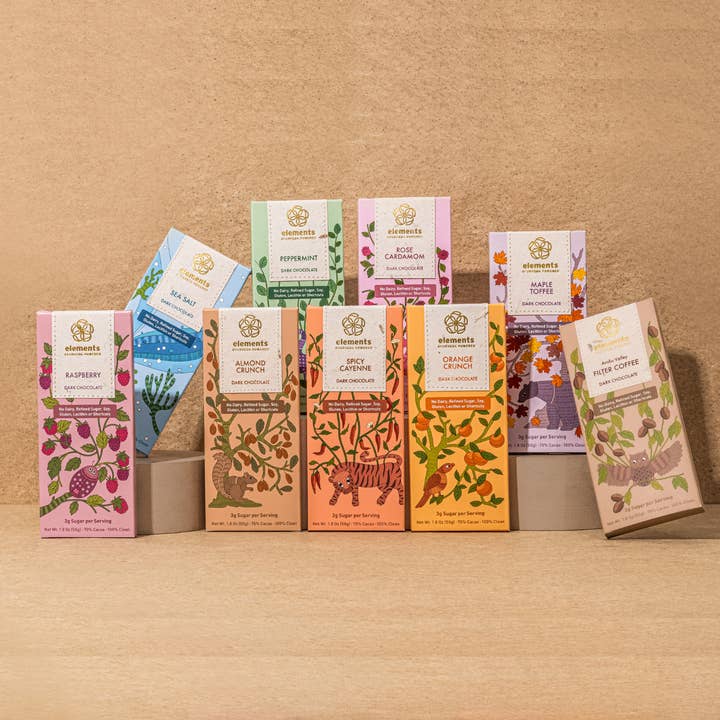 Elements Truffles - Wholesale Chocolate Bar - Maple Toffee 75% Dark Chocolate