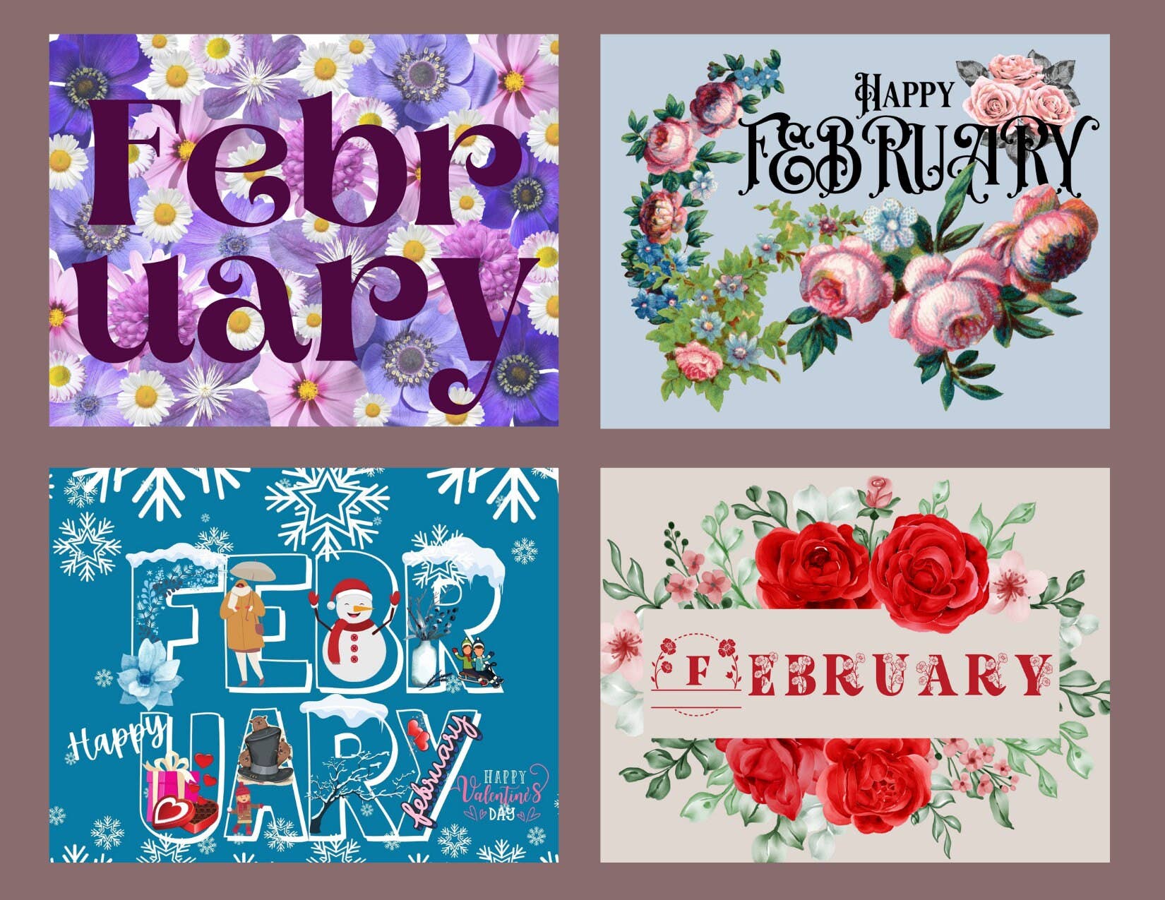 Piles of Postcards - Wholesale Postcard Set - February Postcard Bundle - Set of Four0