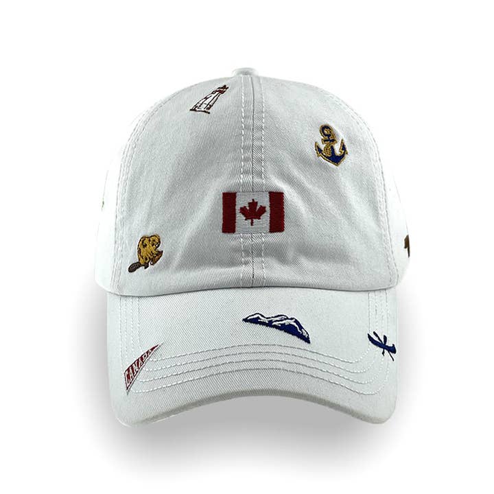 Northern Icons Creations INC - Wholesale Baseball Cap - Unisex - Canada Icons All-Over Embroidery Cotton Cap