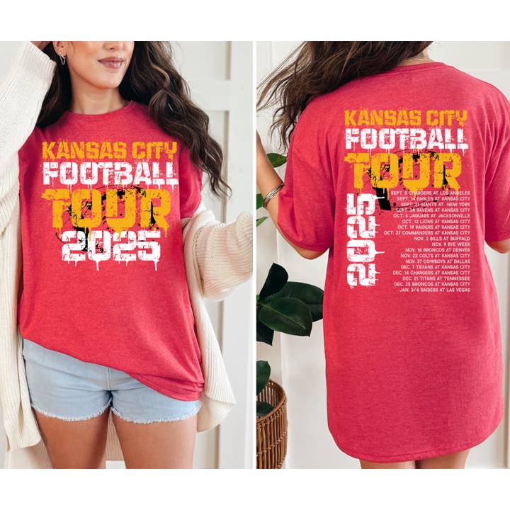 2025 Kansas City Tour Red Graphic Tee (Front & Back) for wholesale by The Red Rival Wholesale