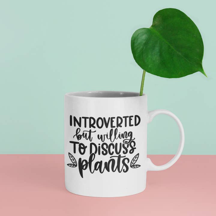 WinsterCreations™ - Wholesale Coffee mug - Introverted But Willing To Discuss Plants Plant Mom Mug4