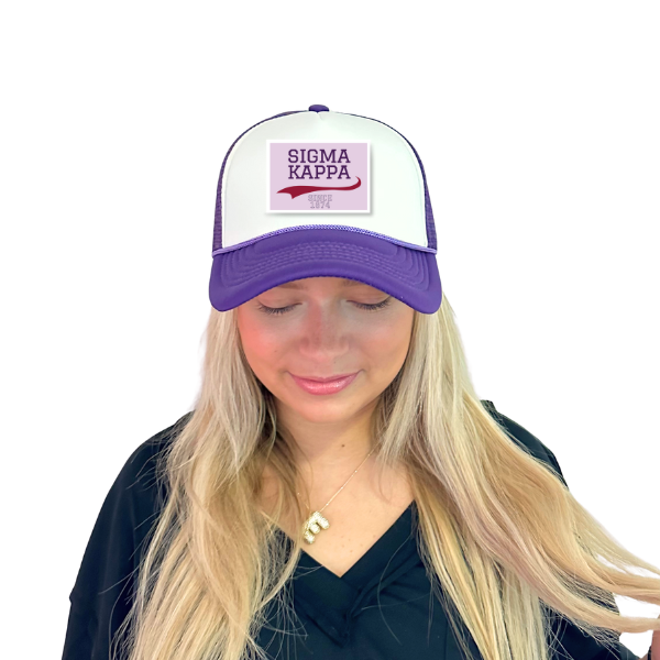 Sarahndipity Shop - Wholesale Trucker Hat - Women's - Sorority Trucker Hat w/ Patch - Collegiate Design42