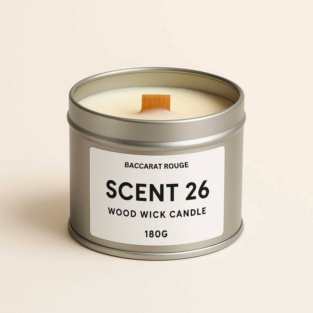 Scent 26 – wholesale Floating candle – Baccarat Rouge Wood Wick Candle0