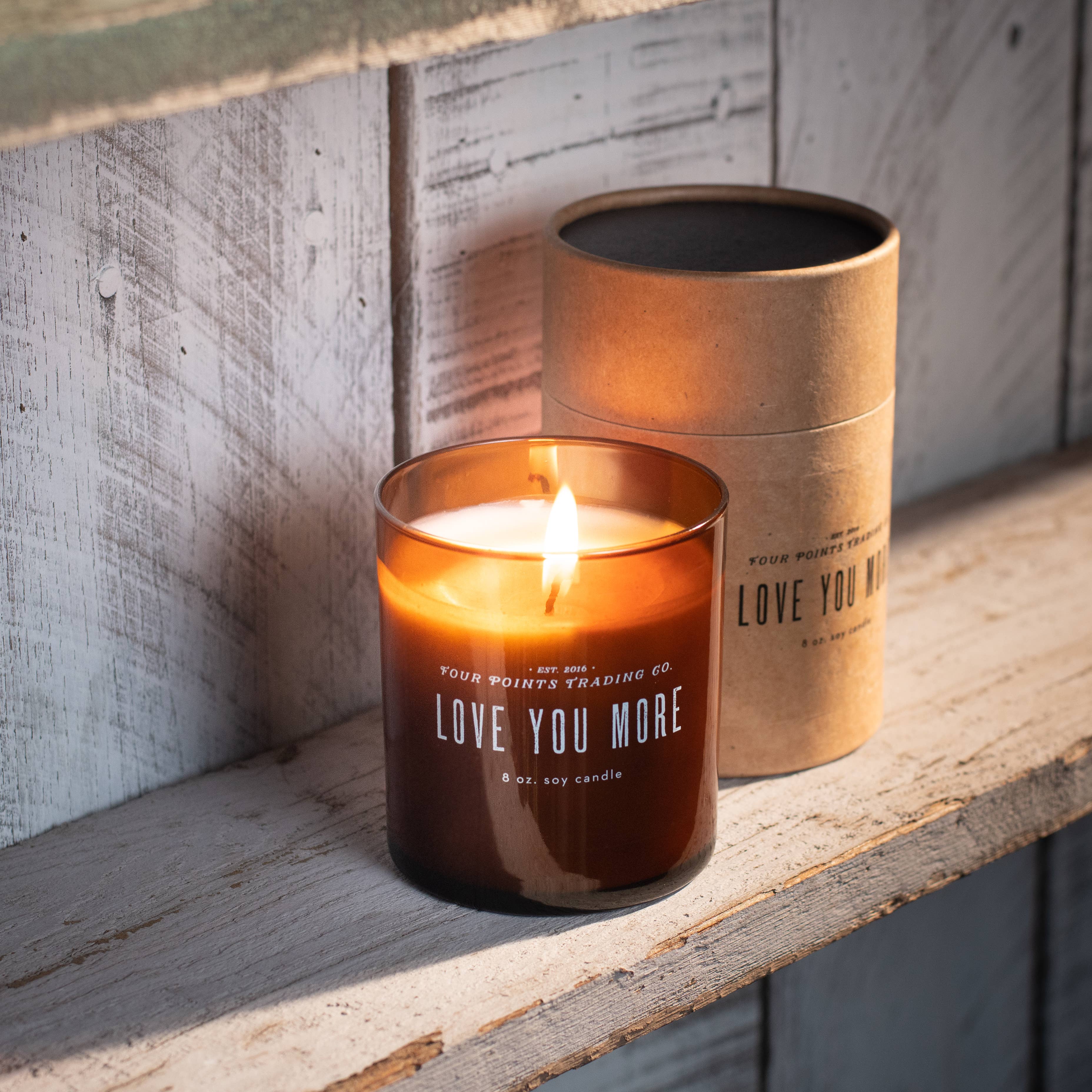Four Points Trading Co - Wholesale Jar/Filled Candle - Scentiments: Love You More 8 oz Soy Candle1