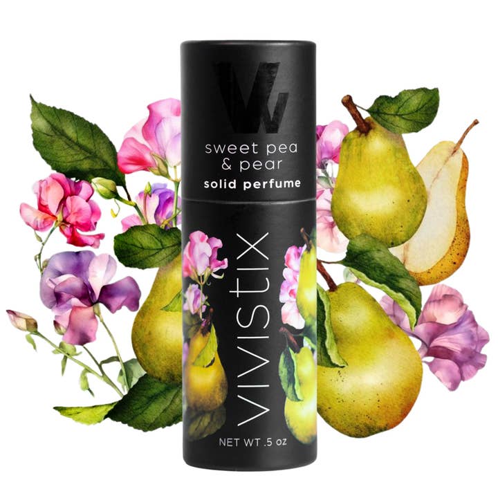 Sweet Pea + Pear Solid Perfume for wholesale by Vivistix