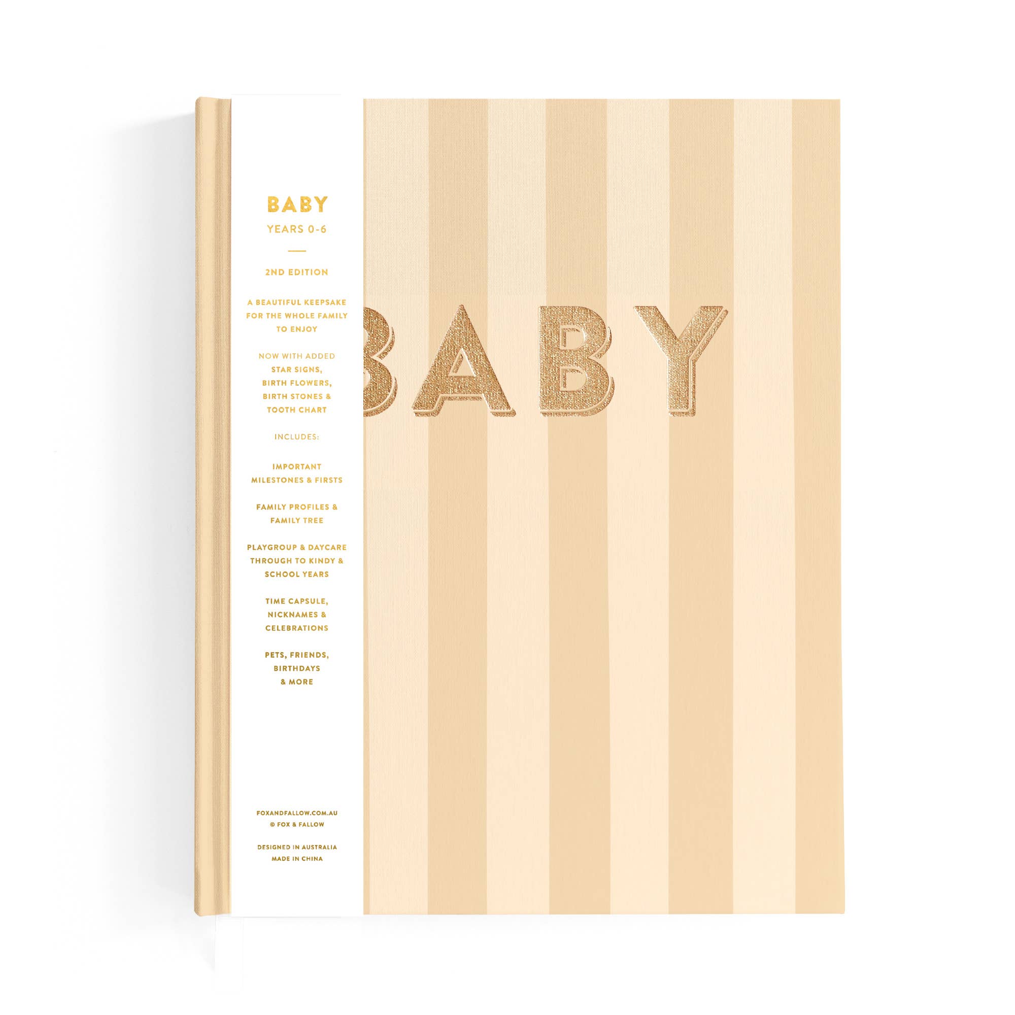 Fox & Fallow - Wholesale Memory book – Child & baby - Baby Book Coffee Stripe1