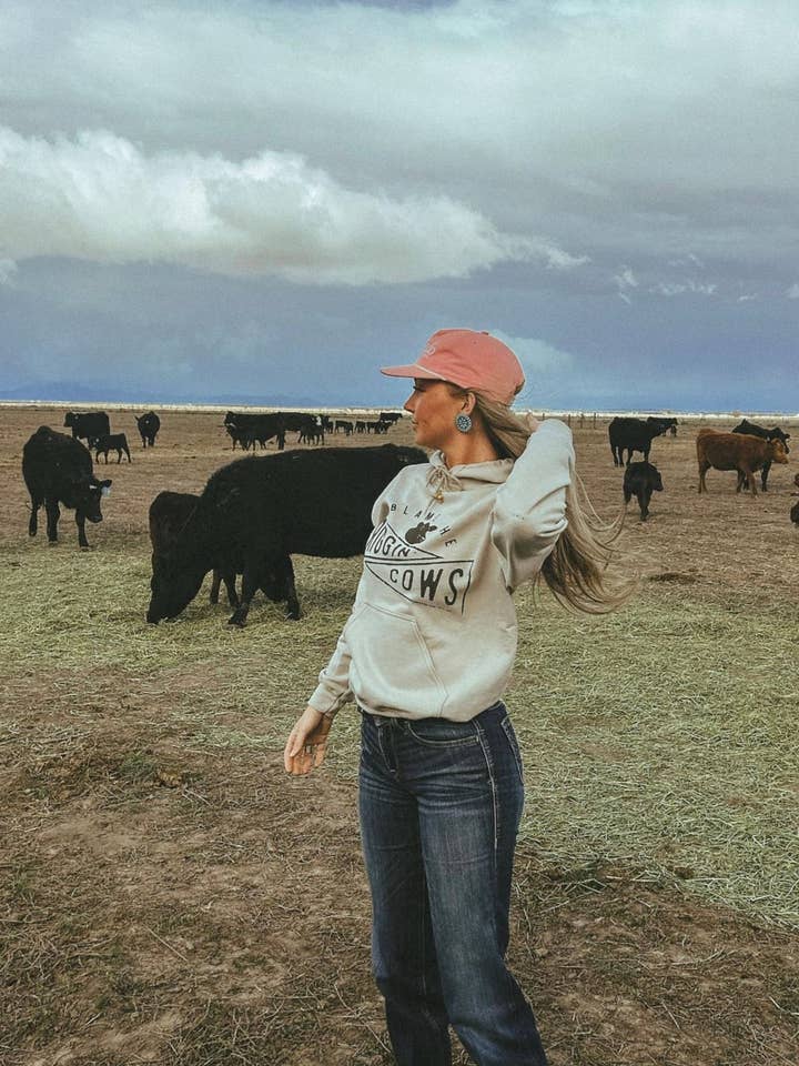 Blame The Cows Hoodie (taupe) for wholesale by Arrow F Apparel