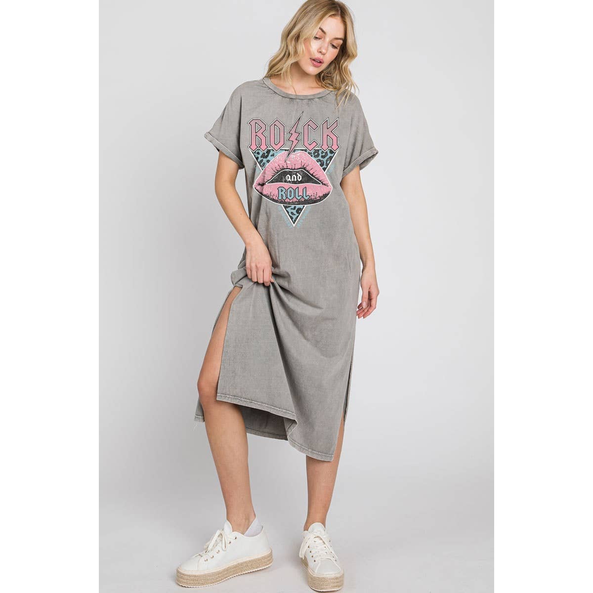HRTandLUV - Vente Robe – femme - ROBE GRAPHIQUE MINÉRALE À LÈVRES ROCK N ROLL 3