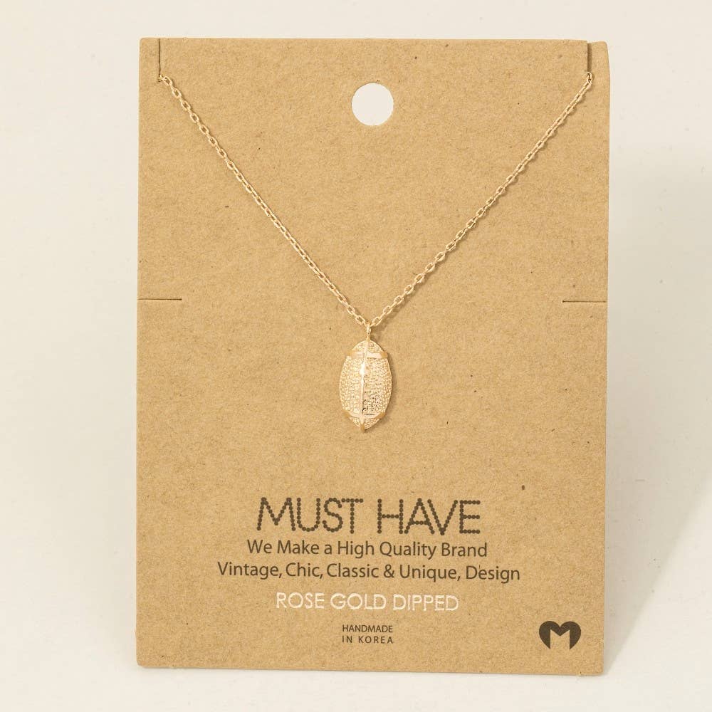 Fame Accessories – Großhandel Kette mit Anhänger/Charm – Spieltag Goldgetauchter Strukturierter Fußball-Anhänger Halskette5