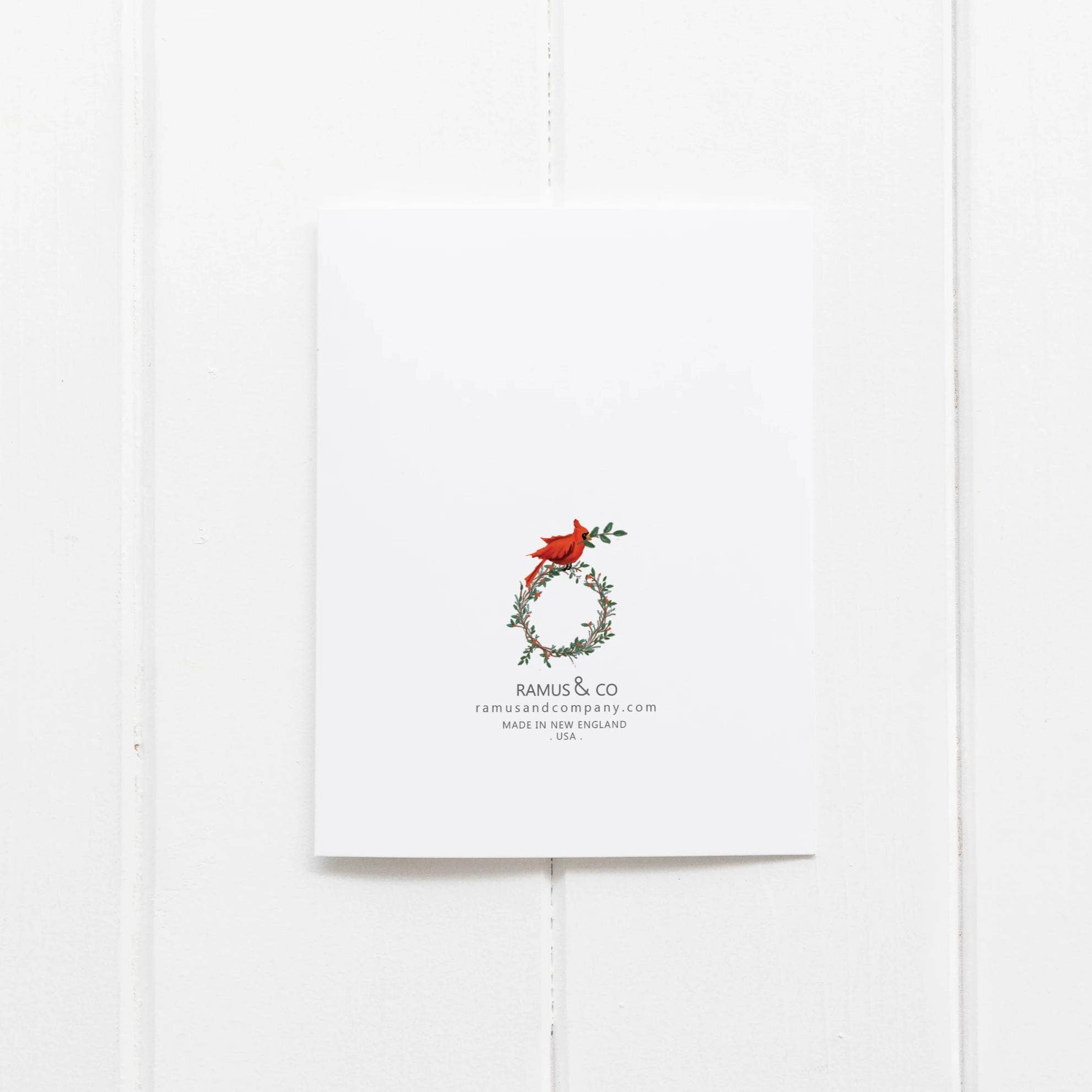 Ramus & Co. - Wholesale Season's Greetings Card - Raccoon Family Wreath Greeting Card2