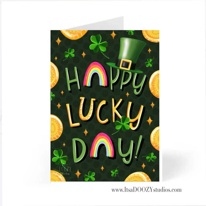 It’s a Doozy Studios - Wholesale St. Patrick's Day Card - Happy Lucky Day - St. Patty Card With Matching Envelope1