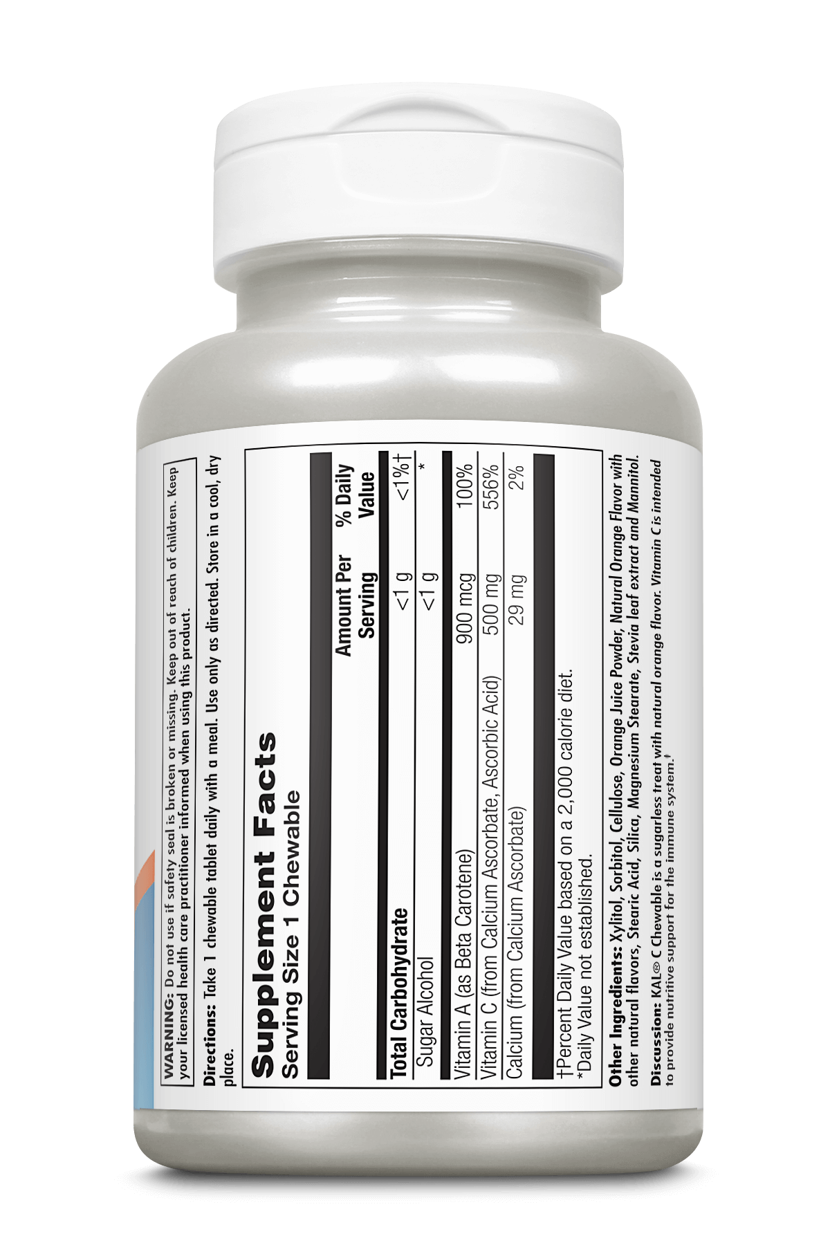 KAL - Wholesale Oral Supplement/Vitamin - C Chewables Sugarless 500 mg2