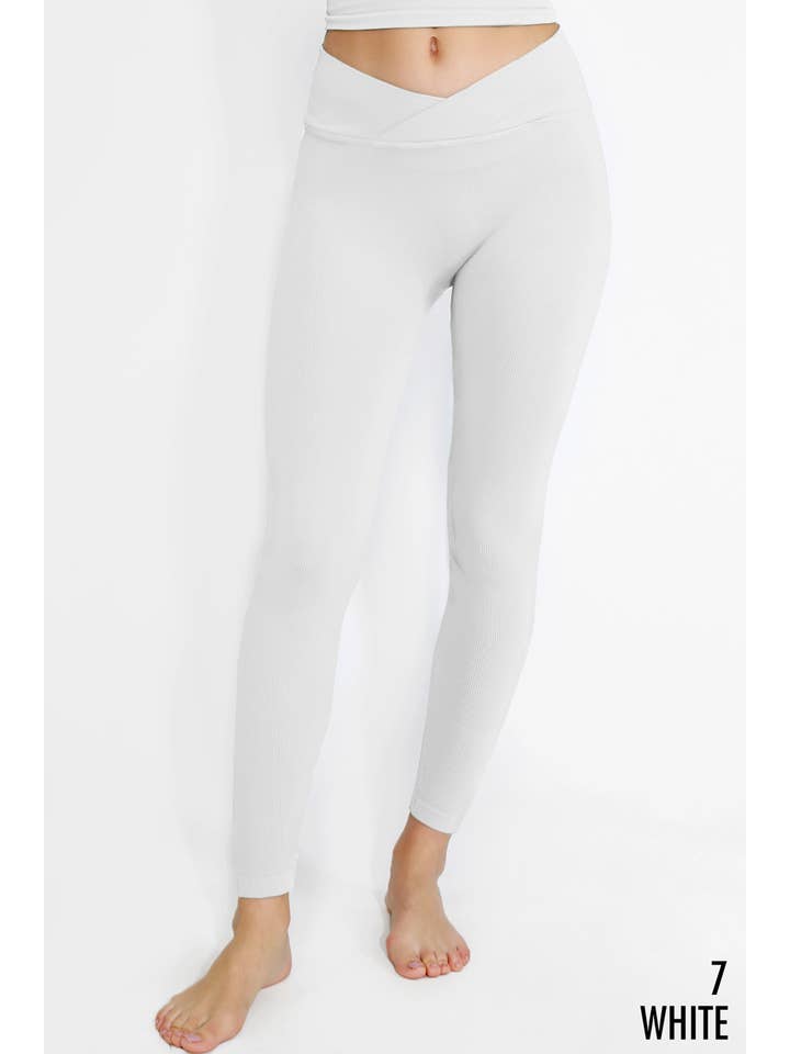 NIKIBIKI - Wholesale Athletic/Lounge Leggings - Women's - NB8110 - Ribbed Crossover Waistband Leggings