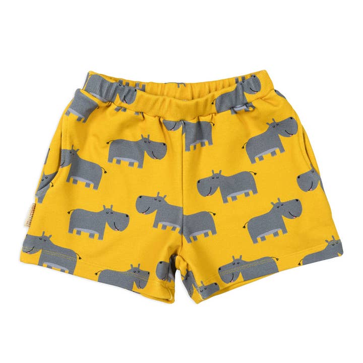 CLASSIC SHORTS HIPPO ON YELLOW for wholesale by Malinami
