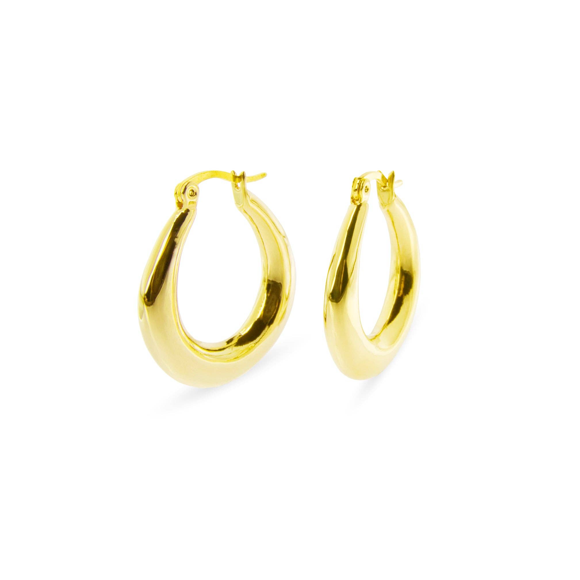 Luxenter – Brincos de argola por atacado – Brincos acabados em ouro amarelo de 18K - Oumy0