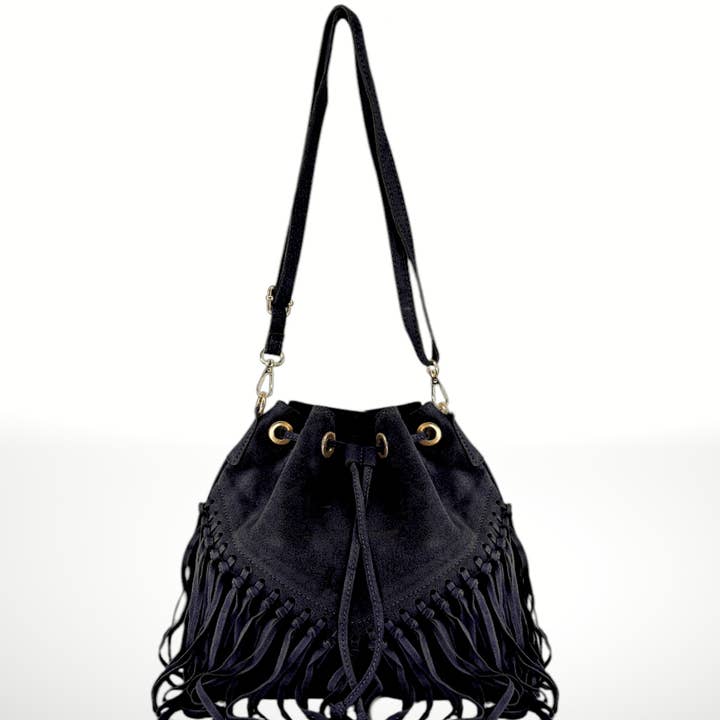 ITALIAN'S LEATHER - Wholesale Shoulder Bag - Women's - Emanuela Suede Leather Bag 22041915