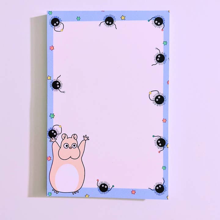 Cosmic Paper Studio - Wholesale Notepad - Soot Sprites And Boh Notepad, Studio Ghibli, Spirited Away