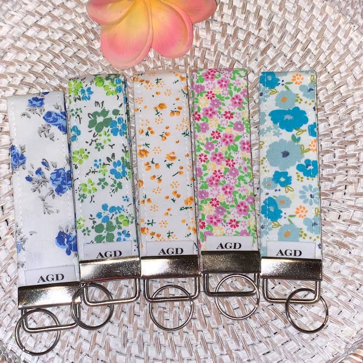 Handmade Key Fob for ID, Keys, Cell Phone - Limited Edition - Flowers 2 for wholesale by Ann Gregory Designs LLC