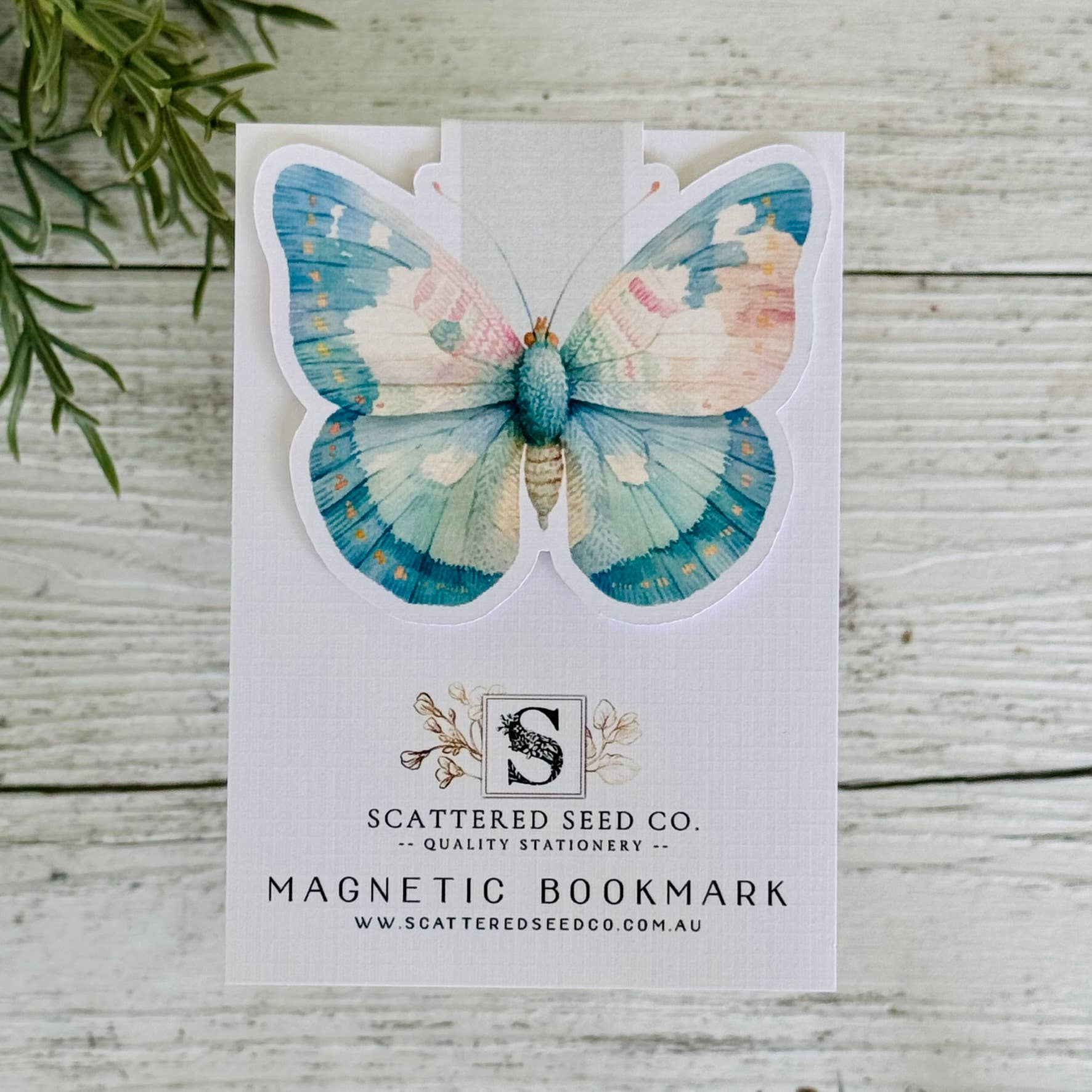 Scattered Seed Co - Wholesale Bookmark - Pastel Butterfly Magnetic Bookmarks - Teal