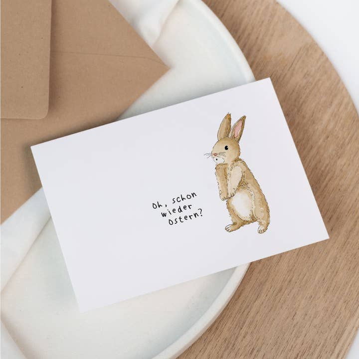Carte de Pâques - Carte aquarelle avec lapin de Pâques | Carte de vœux pour la vente par Funkenbunt