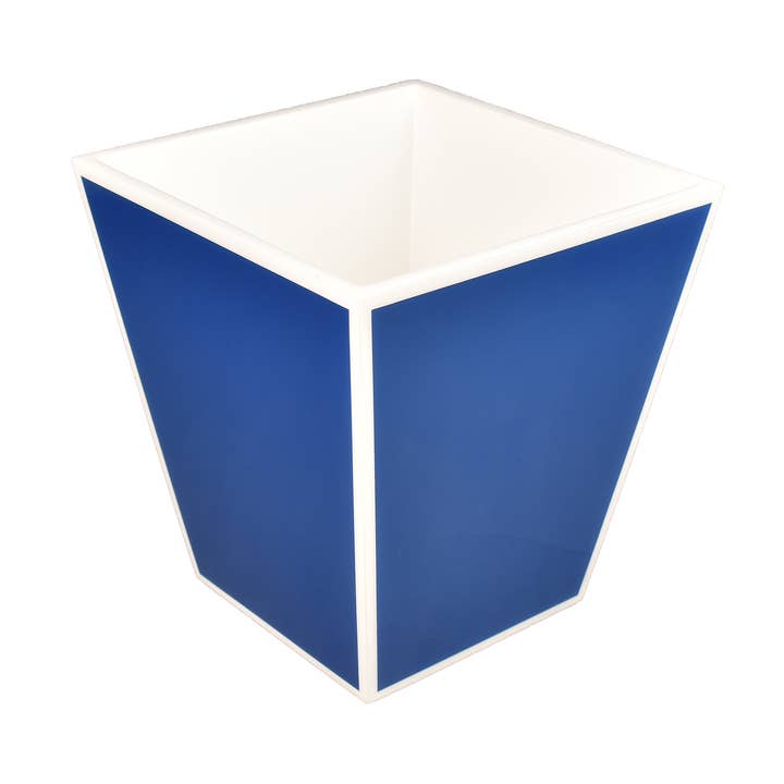 True Blue with White - Wastebasket - L-63FSTBW for wholesale by Pacific Connections