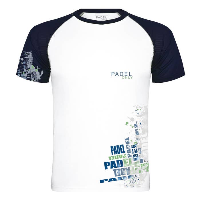 PADEL T-shirt TEKNIK - PERFORM TCH2601 - Hvid/Navy for engroshandel hos PADEL ONLY