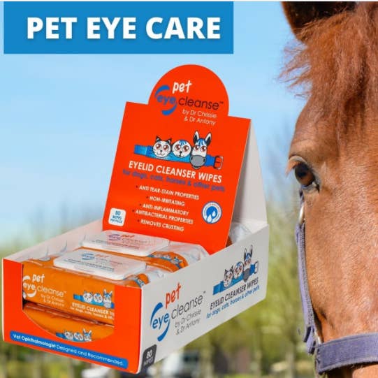 Chrissanthie Cosmetics - Vente Produit de toilettage – chien - Lingettes nettoyantes pour les yeux pour animaux de compagnie (80 ct)