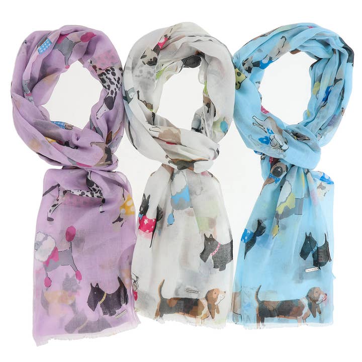 Joe Davies - Wholesale Scarf - Women's - Dogs Galore Printed Scarf