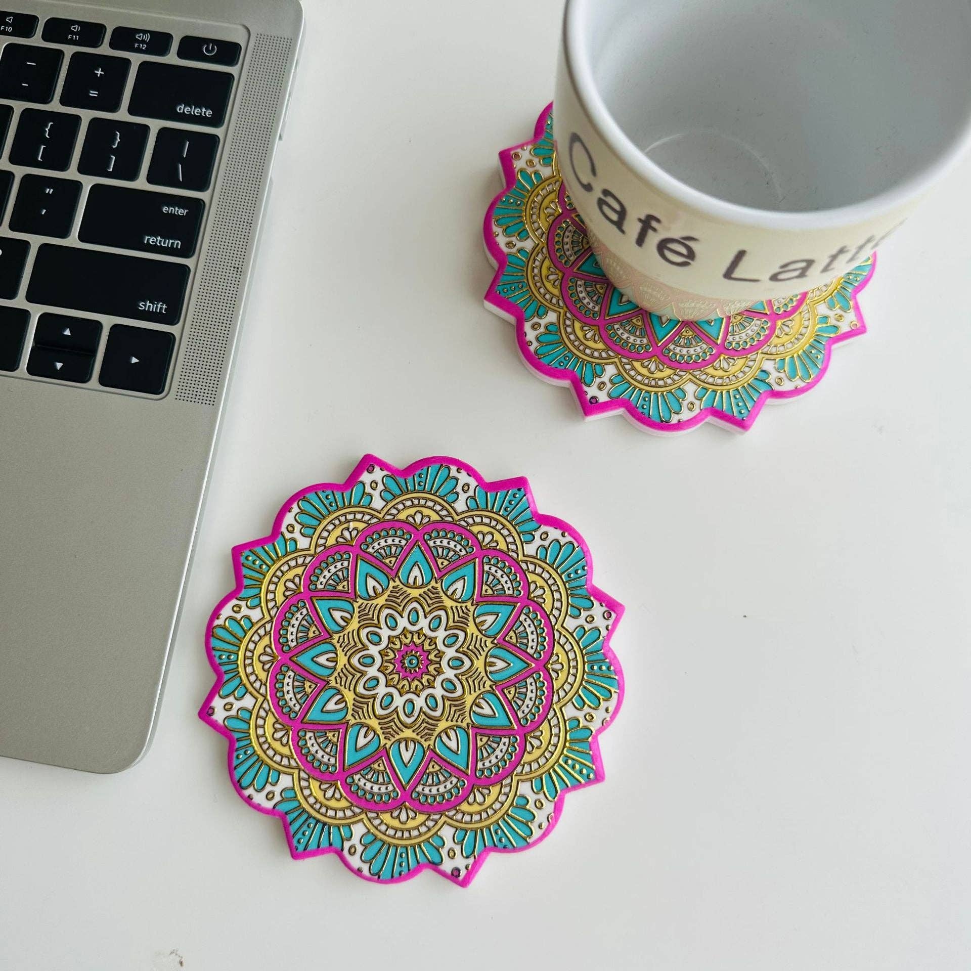 Magia Design - Wholesale Coasters - Bohemian Mandala Flower Heat-Resistant Coaster2