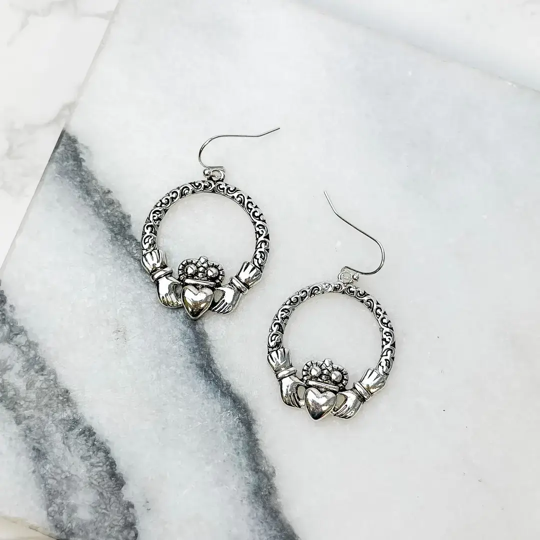 Prep Obsessed Wholesale - Wholesale Dangle Earrings - Claddagh Dangle Earrings0