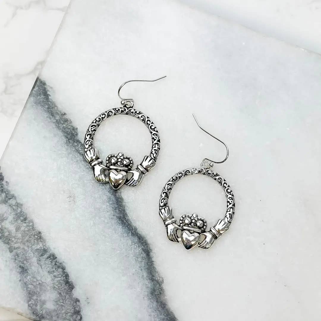 Prep Obsessed Wholesale - Wholesale Dangle Earrings - Claddagh Dangle Earrings