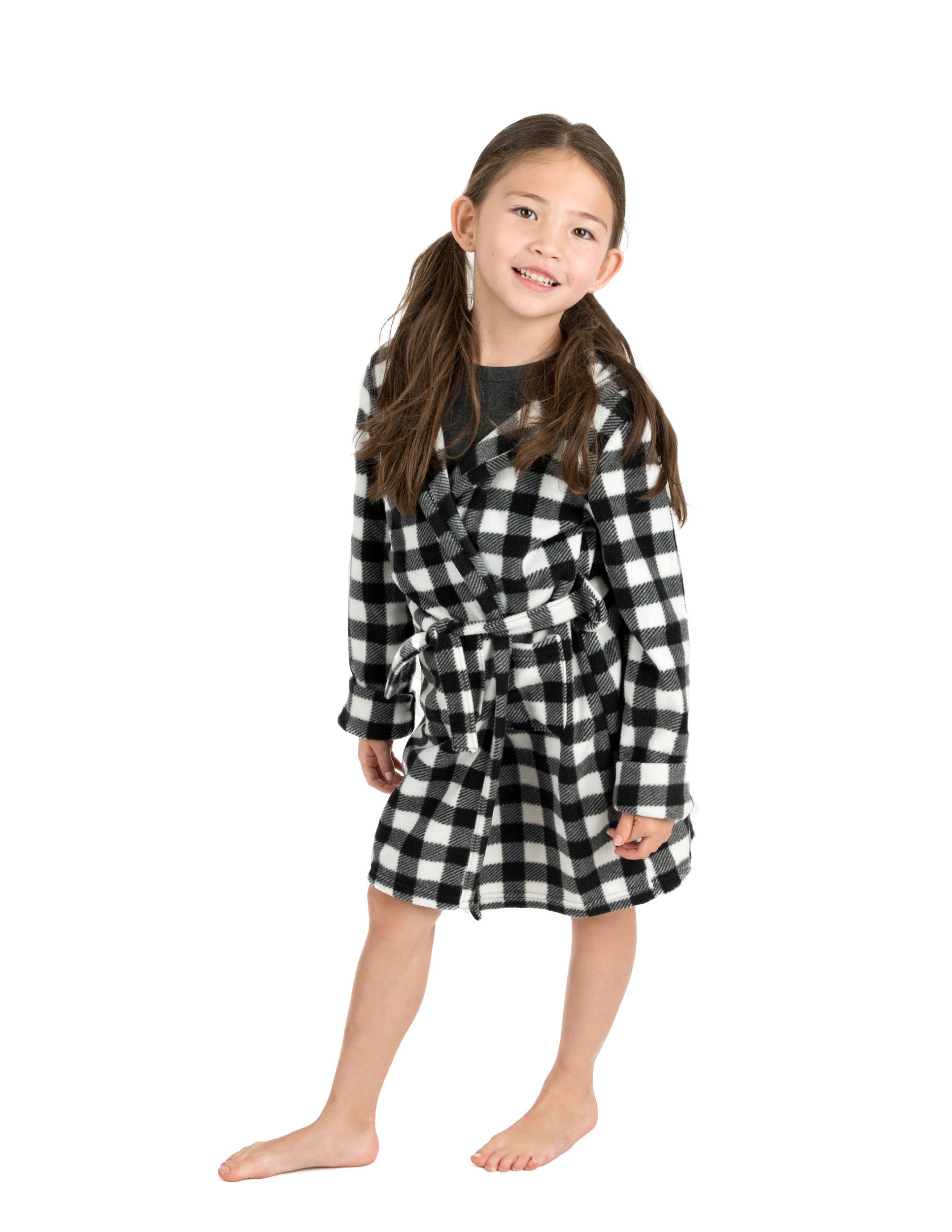 Leveret Pajamas – wholesale Robe – Kids – Kids Fleece Hooded Robe4